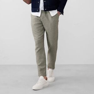 Banana Republic Mason Athletic Linen Blend Desert Thyme Green Tapered Pant 31x30